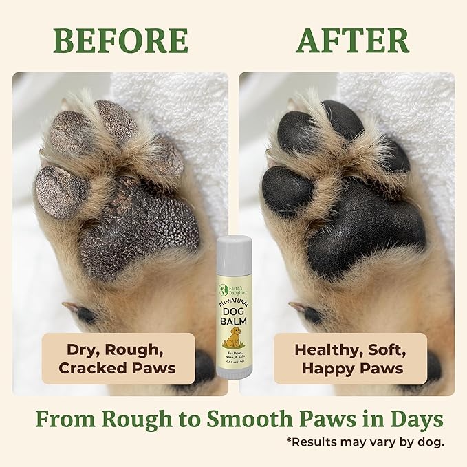 Earth’s Daughter Dog Paw Balm Big 0.56 oz – Organic Paw & Nose Protector with Beeswax, Coconut & Calendula – Itch Relief & Natural Skin Care for Dogs & Puppies – Travel Essential