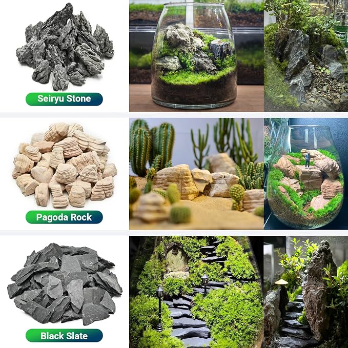 Natural Rocks Dragon Stone 1-2.5 Inches Decorative Stones for Terrariums,Miniature,Fairy Gardens,Bonsai,DIY Crafts, Aquariums,Dioramas & Wargaming-2lb