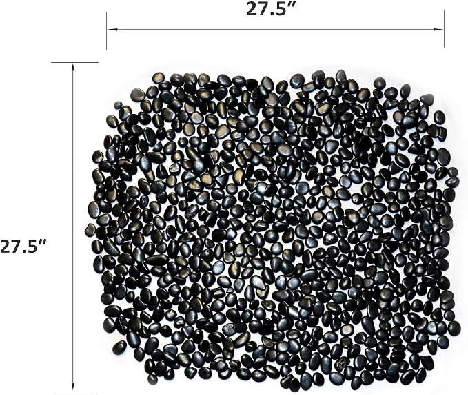 Black Polished Rocks for Plants, Decorative Pebbles, 0.5-1 Inch, 18 lbs