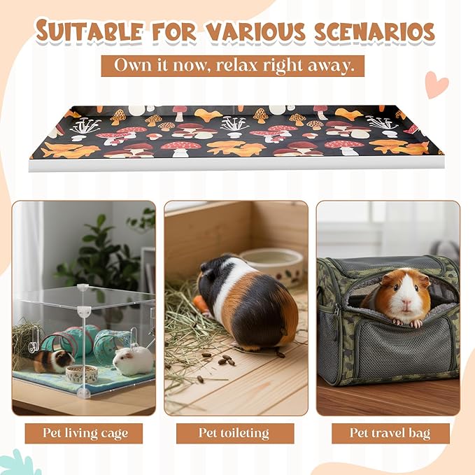 Ripeng 25 Pcs Disposable Bottom Guinea Pig Cage Liner, 4 x 2 ft Kraft Paper Guinea Cage Liner, Thick Reusable Waterproof Pee Pads for Rabbits Bunny Hamster Chinchesillas Hedgehog Ferrets