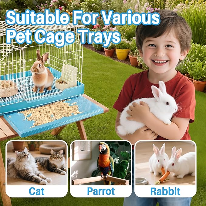 RAINFLOW Clear Plastic Disposable Cage Liner - 20PCS Rabbit Litter Box Liners Waterproof Elastic-Edged Universal Small Animal Cage Liner Bag for Bunny Bird Hamster Hedgehog Guinea Pig (19.6x27.5inch)