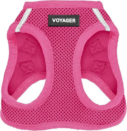 Best Pet Supplies Voyager Step-in Air Harness - All Weather Mesh, Reflective, No Pull Harness for Dogs, Cats - Secure with Hook & Loop Fastener, Buckle, Double D-Rings - Fuchsia, XS