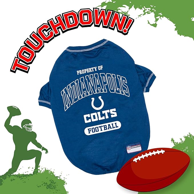 NFL Indianapolis Colts Dog T-Shirt for Pets, Size X-Small. Officially Licensed Pet Shirt with Team Logo, Soft Stretchable Comfort Fit Apparel for Dogs & Cats