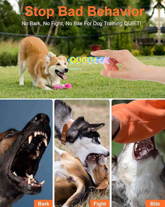2025 Dog Training Bark Deterrent Device, Anti-Barking Device for Dogs, Stop Bad Behavior Without Yelling or Swatting, Ultrasonic Stopper Alternative to Shock Collar (Orange)