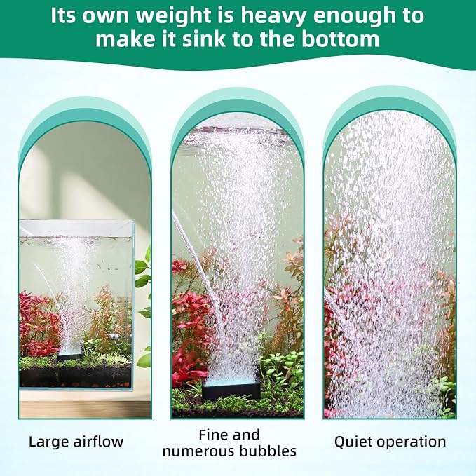 hygger Air Stone for Aquarium: High Dissolved Oxygen Diffuser Kit for Freshwater or Saltwater Fish Tank and Hydroponic Hydroponics Air Pump- 1.5W x 2L Inch 2PCS Air Bubble Stone