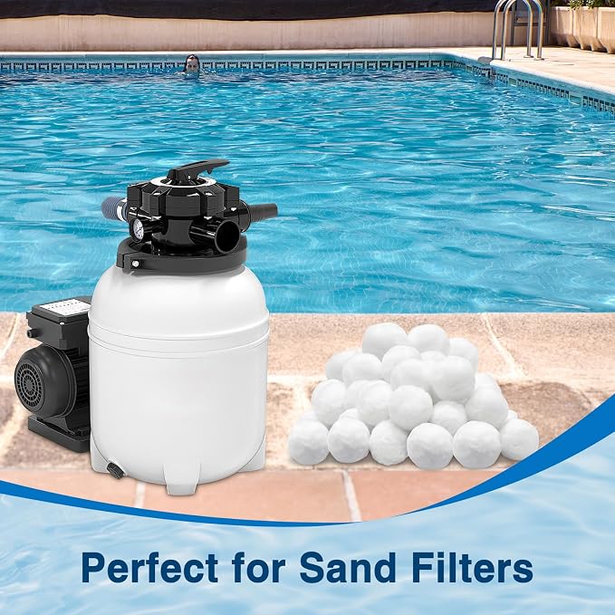 Halatool 4.8 LB Pool Filter Balls for Sand Filter, Replace 170 LB Pool Sand | Reusable, Lighter, Long-Lasting Use, High-Efficiency Filter Balls for Swimming Pool Filter, Aquarium Tank, Clean & Safe Water