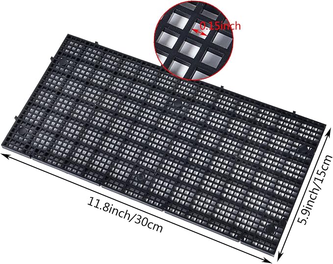 Aquarium Grid Isolate Board Divider Fish Tank Bottom Black Filter Tray Plastic Crate (4pcs Black)