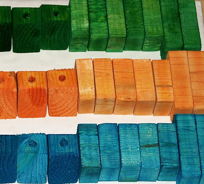 Colored Wooden Wood 50 Large Blocks with Holes Parts for Bird Parrot Toy Macaw Cockatoo