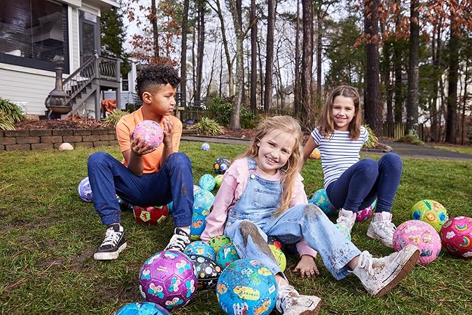 Crocodile Creek Playground Ball - Durable Rubber Ball for Kids Ages 3 and Up - Bouncy Inflatable Ball for Kickball, Indoor Games, and Outdoor Sports - PVC-Free - Rainbow Dreams - 5-inch Diameter