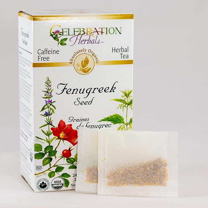 Celebration Herbals - Organic Caffeine Free Fenugreek Seed Herbal Tea - 24 Tea Bags
