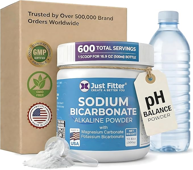 Sodium Bicarbonate Powder Supports pH Balance - Potassium Bicarbonate Slow Release Formula for Better Absorption - Bicarb Potassium Powder Helps Reduce Body Acid - Bicarbonato De Sodio Supplement
