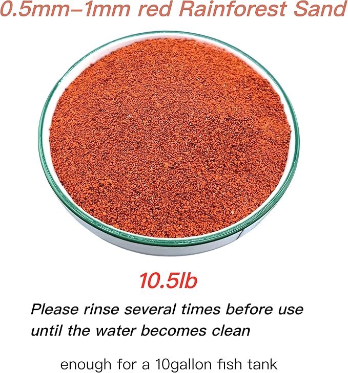AWXZOM 11lb Natural South American Rainforest Sand, Aquarium red Sand, Lava Rock Soil, Red Lava Rock Sand, Succulent Sand Fish Tank Sand Aquarium Substrate Sand