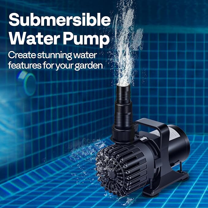 VIVOHOME 220W 4500GPH Submersible Water Pump with Barrier Bag for Koi Pond | 19.4ft Max Lift, 180° Seamless Adjustable Nozzle, 20ft Power Cord, IPX8 Waterproof