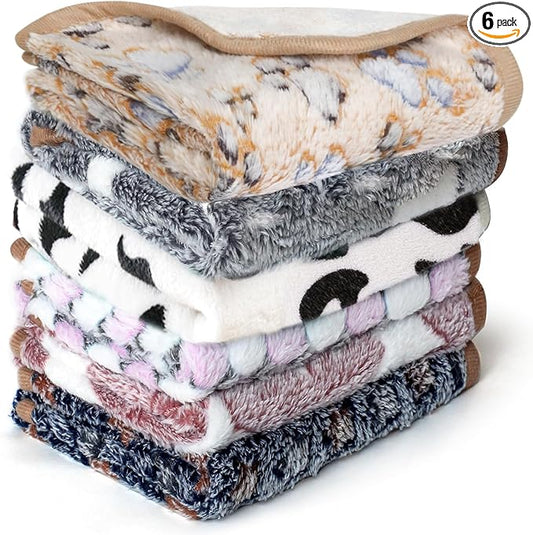 YedsIntu 6 Pcs Washable Guinea Pig Blankets Absorbent Small Animal Fleece Bedding Cage Liners Reusable Pet Pee Pad Sleep Mat Pad Cover for Hamster Ferret Rabbit Chinchilla Hedgehog (24" x 47")