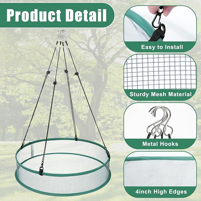 3 Pcs Bird Seed Catcher Tray for Outdoor Feeders 20" Diameter x 4" High Hanging Bird Feeder Trays to Catch Seed Catcher Spill Guard Platform Outdoor Garden Accessories (Gray)