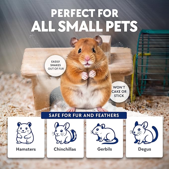 2.5 LB. Hamster Sand Bath - Dust Free, All Natural Volcanic Ash for Fur Health - Sand Bath for Chinchillas, Gerbils, Mice, Degus & All Small Pets - Made in USA - Hamster Accessories by Billy Buckskin