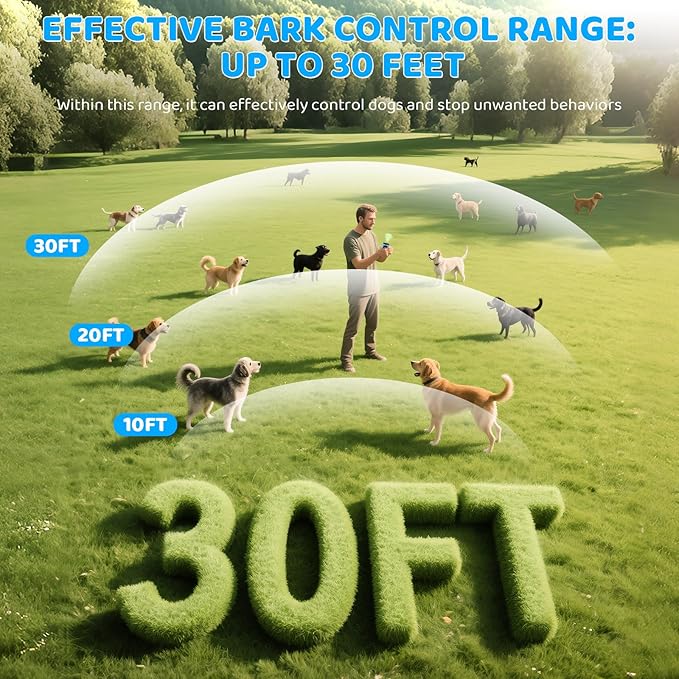 SAMULE Anti Barking Control Device, Ultrasonic Dog Bark Deterrent Device 30 FT Barkshield for Dogs Handheld LED Puppy Training Tools with 5 Modes & USB-C Rechargeable for Indoor & Outdoor Use