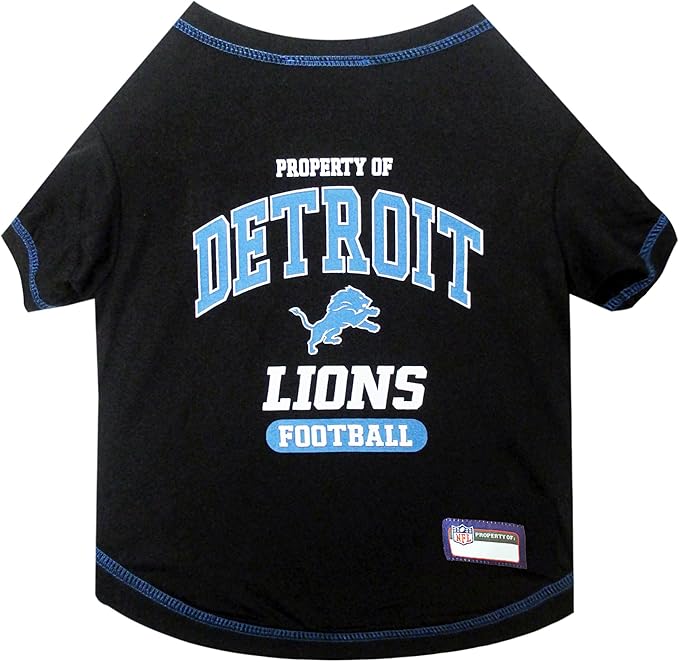 NFL Detroit Lions Dog T-Shirt for Pets, Size Small. Officially Licensed Pet Shirt with Team Logo, Soft Stretchable Comfort Fit Apparel for Dogs & Cats