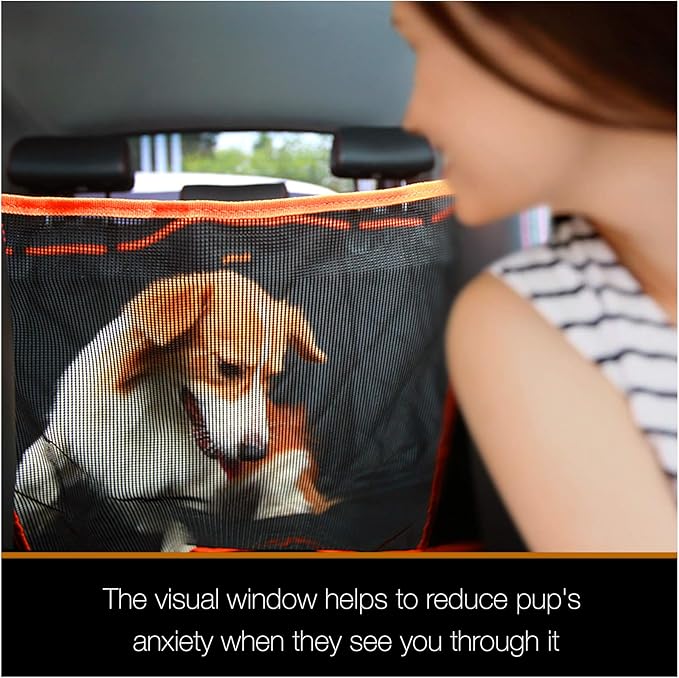 iBuddy Luxury Dog Car Seat Cover for Back Seat Breathable Mesh Window Dog Hammock for Car 4-Layer Heavy Duty Waterproof Pet Seat Protector Scratch-Proof Car Seat Cover Perfect for Family Road Trips
