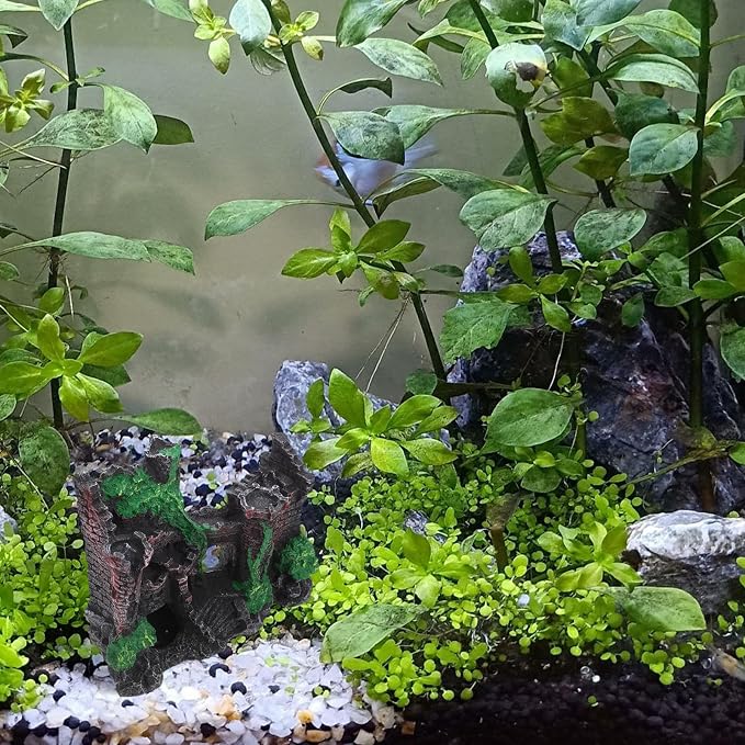 Aquarium Castle Decoration Resin Hideout for Fish Tanks Decorative Piece | Stone Cave House, Classical Beauty, Fine Craftsmanship, Versatile Compatibility