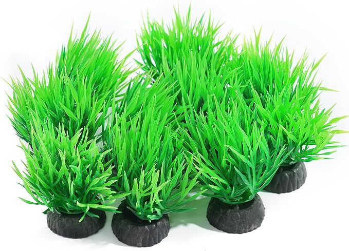 AQUANEAT Artificial Aquarium Plants, Plastic Fish Tank Decorations, 2Inch Tall, 10packs