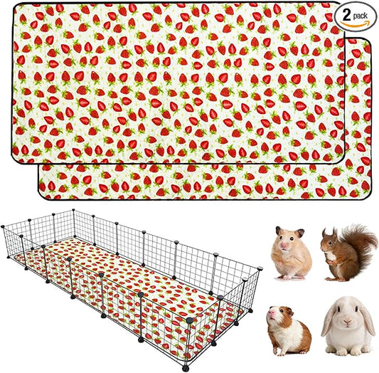 2 Pack Guinea Pig Cage Liners, Waterproof Reusable Guinea Pig Cage Liners,Waterproof Super Absorbent Pee Pads for Small Animals,36x72 inch 2pack