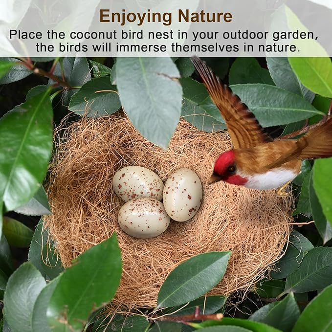 Sukh 3PCS Coconut Fiber for Bird Nest - Canary Nesting Material Coconut Bird Nest Finch Coconut Fiber Loose Bedding Substrate for Laying Eggs,Resting Materials for Birds, Hummingbird Parakeet