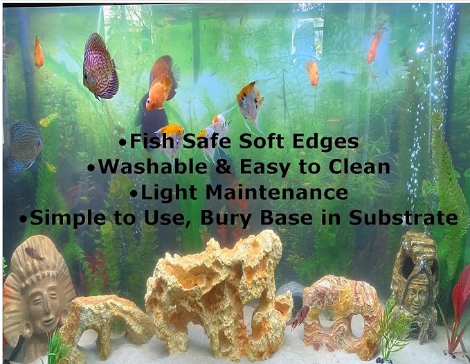 Artificial Mopani Driftwood Aquarium Fish Tank Reptile or Turtle Tank Ornament, Resin Drift Wood Fish Tank Decoration, Aquascape Decor, Safe for Fish & Reptiles