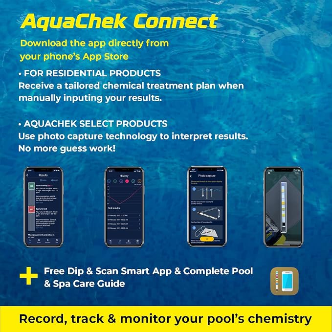 AquaChek SPA 6-in-1 Test Strips - Spa Test Strips for Total Bromine, Total Chlorine, Free Chlorine, pH, Total Alkalinity, and Total Hardness - Professional Water Quality Testing Kit (50 Strips)