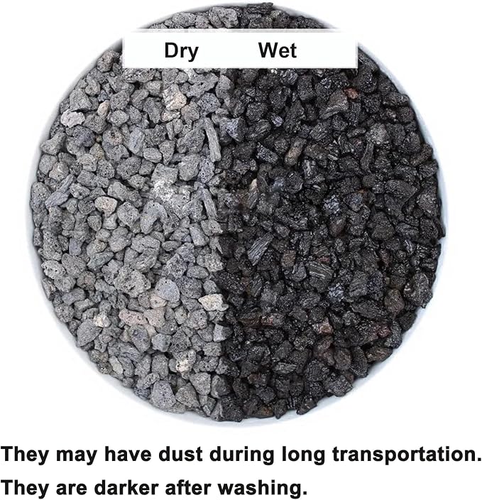 Boniosz 2lb Black Horticultural Lava Rock Soil Additive for Cacti, Vase Fillers, Succulents and Terrarium Plants - No Dyes or Chemicals - 100% Pure Volcanic Rock