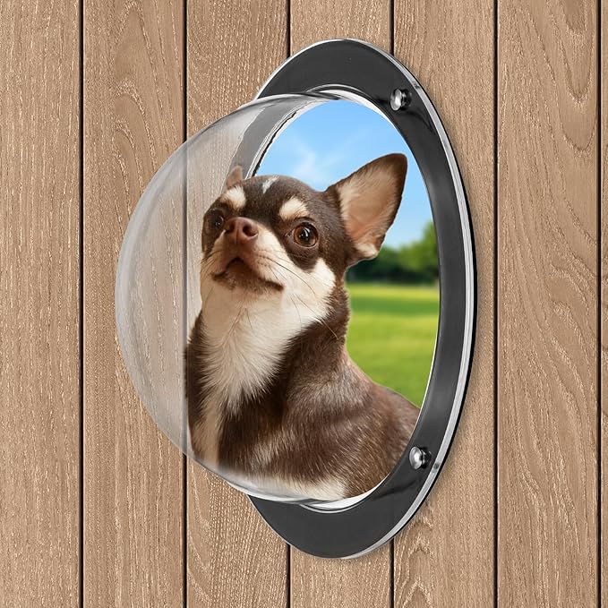 2 PCS Dog Fence Window, 12.4 x 4.9 Inch Clear Pet View Dome, Durable Pet Peek Windows, Doggie Fence Safe Domes, Pets Supply for Dog Cat Horse Outside Playground Garden