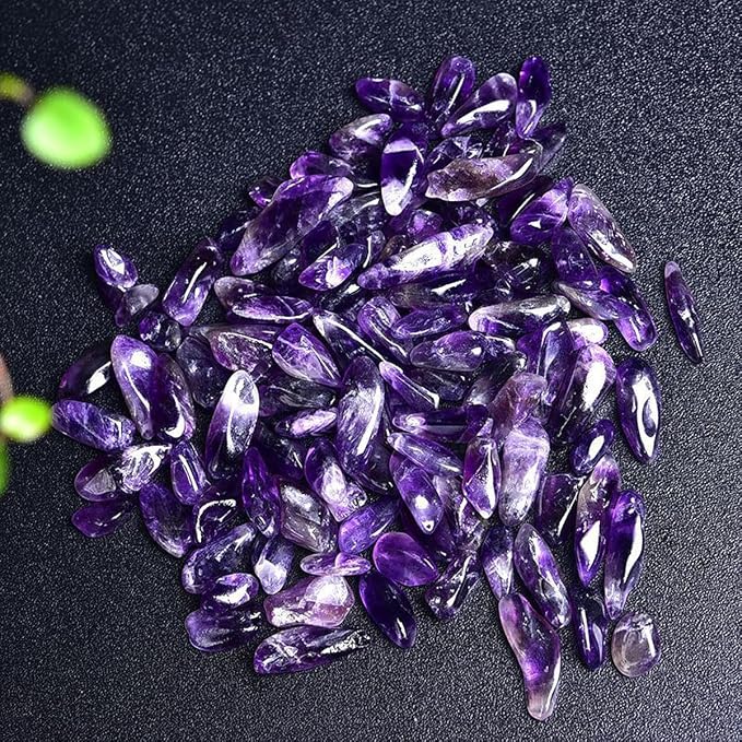 Erliway Deep Amethyst Crystal Chips Bulk for Vase Filler, 0.5 lb 7-9mm | Natural Crushed Crystal Stone for Spell Jar, Aquarium Gravel, Reiki Healing Meditation, Jewelry Making, Resin Art, Home Décor