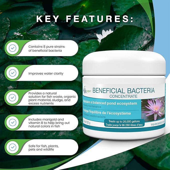 Aquascape Dry Beneficial Bacteria for Pond and Water Features, 4.4-Ounce | 98925,White
