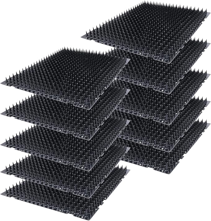 10 Packs Scat Mat for Cats, 13X16 inches Pet Deterrent Spikes, Indoor Outdoor Humane Cat Repellent Fence (Black)