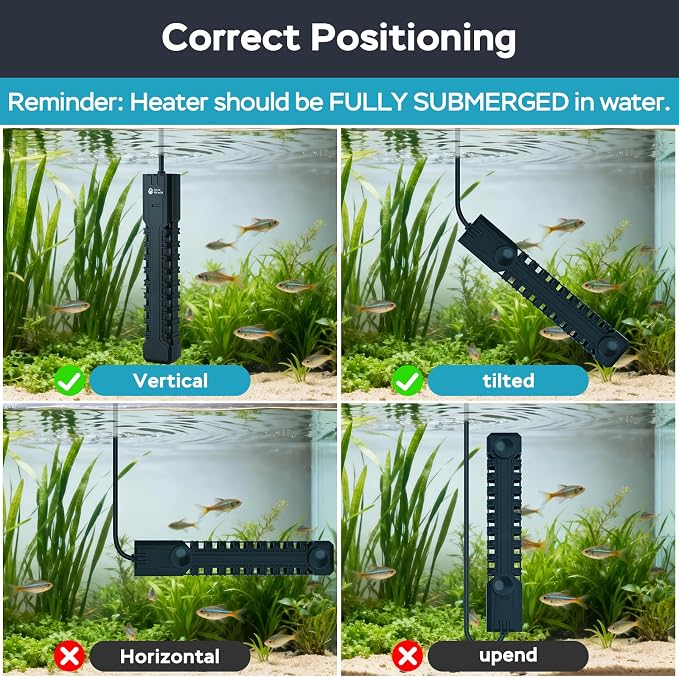 AquaMiracle Aquarium Heater, 500W Submersible Fish Tank Heater with LED Digital Display, Overheat Protection & Auto Power-Off When Out of Water, for Freshwater and Saltwater Fish Tanks (75-150 Gal)