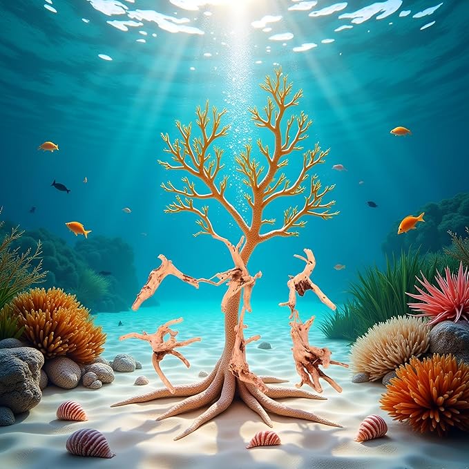 Natural Aquarium Driftwood Branches Wood Aquarium Trunk Driftwood Tree Fish Tank Log Decoration Plant Stump, Aquarium Décor Thematic Ornaments Assorted Size Pet Supplies (8-10cm)