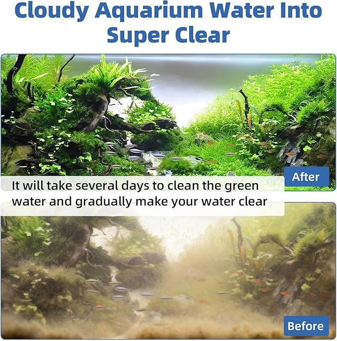 hygger Aquarium U-V Light, 5W U-V-C Lamp with Timer for 10-40 Gallon Tanks | Compact U-V light with Timer, 360° ABS Protective Shield, Freshwater or Saltwater Aquariums, Clear Water Support