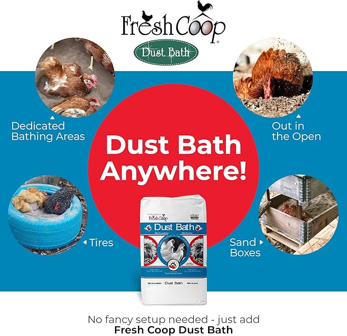 Progressive Planet Fresh Coop Dust Bath, 20lbs (Pack of 2) - Food-Grade Diatomaceous Earth & Calcium Montmorillonite Clay - Supports Healthy Feathers, Reduces Boredom & Encourages Dust Bathing
