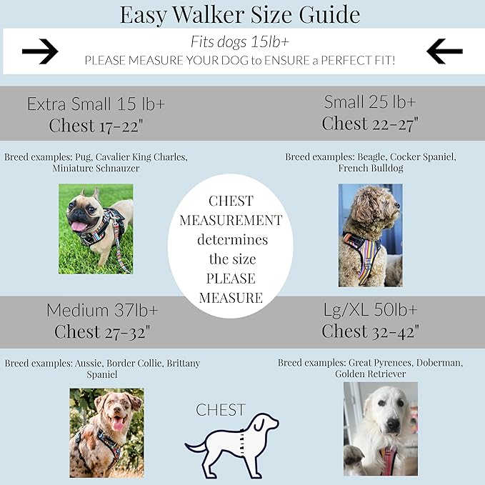 Lucky Love Dog No Pull Dog Harness, Adjustable and Easy to Walk, Cute Patterned Harness for SmallMale & Female Dogs - Laguna, Small
