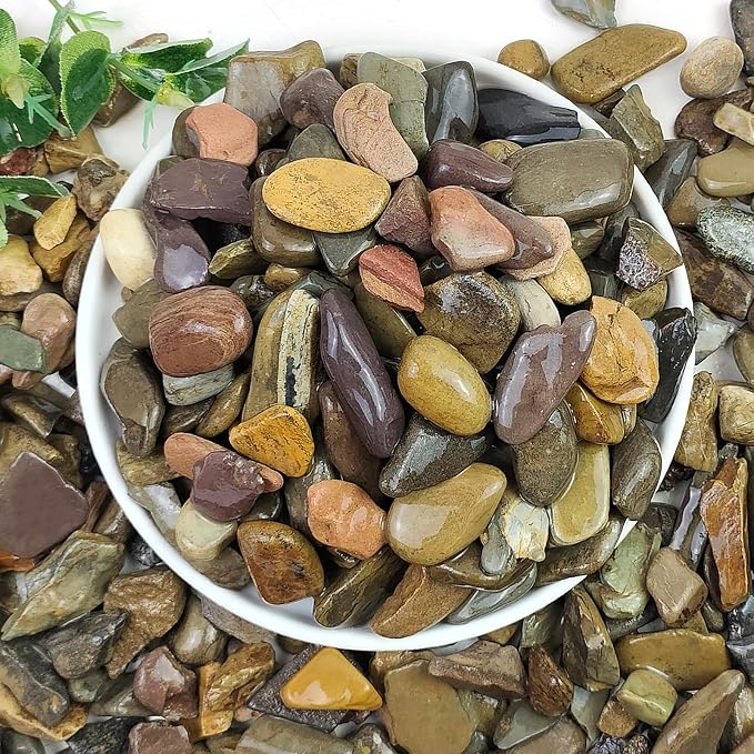 Aquarium Gravel, 5lbs Fish Tank Rocks, 0.4-1.2 inches | Aquascape Substrate for Turtle Tank, River Rocks, Safe for Aquariums, Terrariums