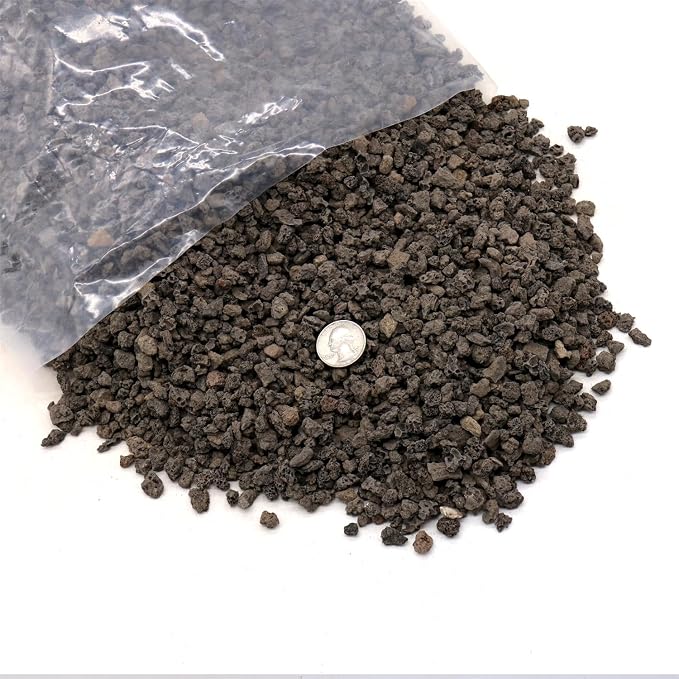 Black Lava Horticultural Lava Rocks for Plants, 1/5 Inch, 10 lbs