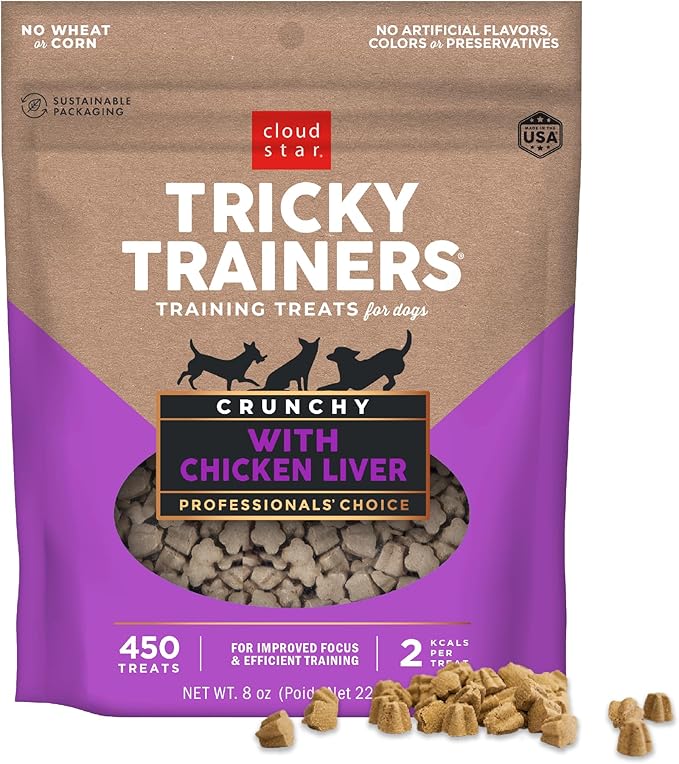 Cloud Star Tricky Trainers Crunchy Dog Treats, Liver, 8 oz. Pouch