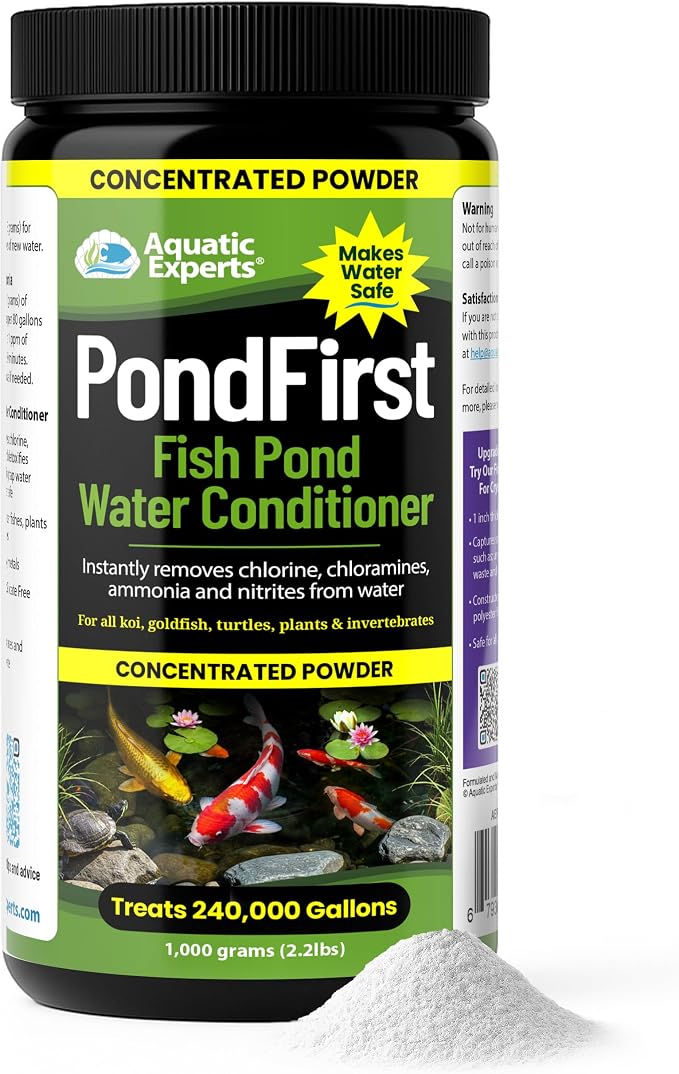 PondFirst Pond Water Conditioner - Concentrated Instant Dechlorinator for Fish Ponds, Makes Water Safe for Koi and Goldfish, Made in The USA, Aquatic Experts (Powder - 1 Kilogram)