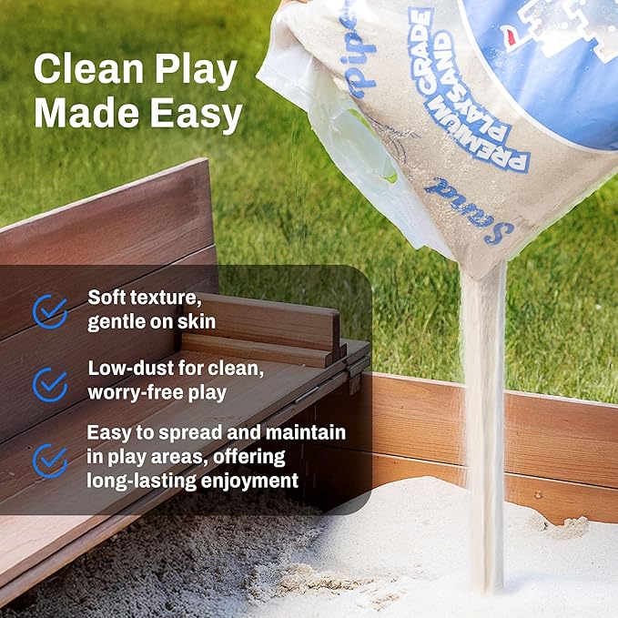 Sandpiper Multiuse Play Sand for Kids - 25 Lbs Indoor Outdoor Silica Sand for Sandbox, Craft Table, Sensory Bin Filler, & Building Beach Castles