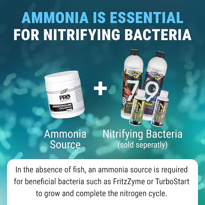 Fritz Pro Aquatics Ammonium Chloride - Ammonia Source for Fishless Cycling (500 g)