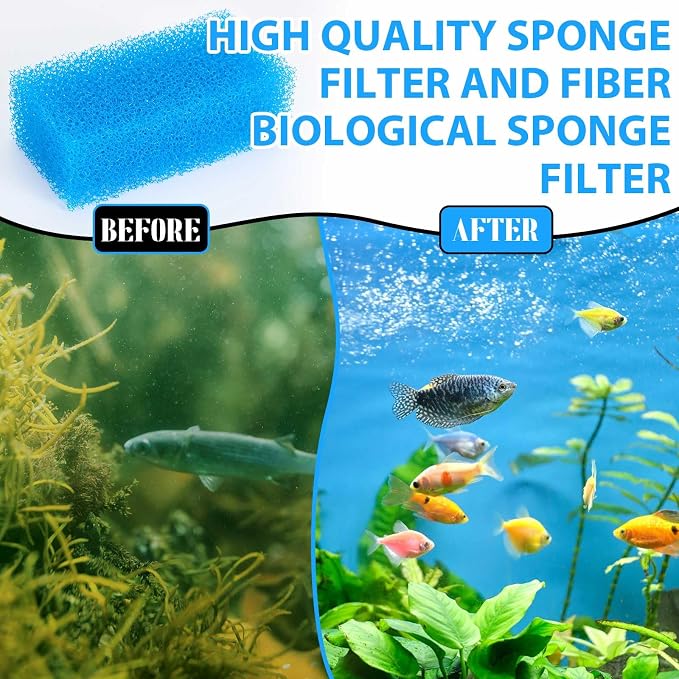 Threlaco 6 Pack Foam Filters Compatible with AquaClear 50 Power Filter, Aquarium Foam Insert, Replacement Sponge Pads for Use in Freshwater & Saltwater Aquarium