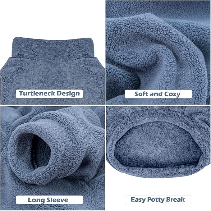 GYALAPERI Dog Sweater, 3 Pack Dog Sweaters for Small Dogs Girl Boy, Ultra Soft Warm Puppy Clothes Dog Coat for Winter (Gray+Azure+Navy, XX-Small)