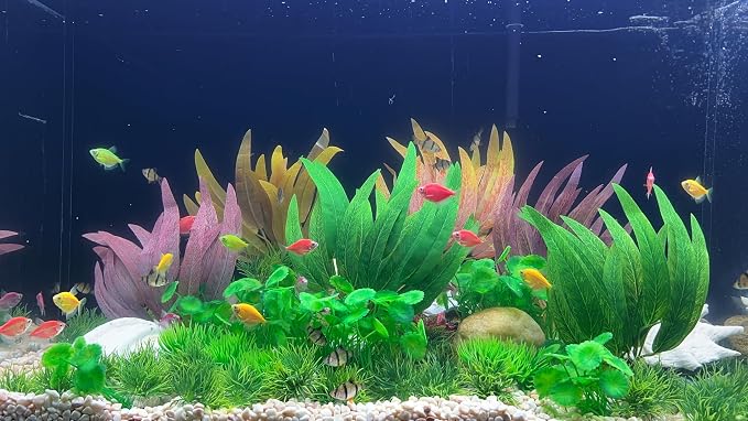 2Pcs Artificial Aquatic Plants Set - Lifelike Silk Fabric Leaves for Aquarium Decoration, Easy to Maintain, Vibrant Underwater Garden (Green)