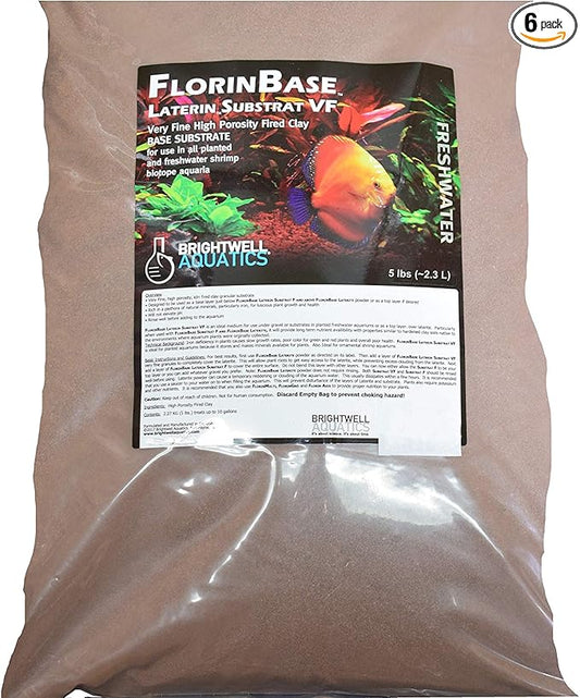 Brightwell Aquatics FlorinBase Laterin Substrat VF - Very Fine Granular High Porosity Clay Base Substrate for Planted and Freshwater Shrimp Aquaria, 5 lbs
