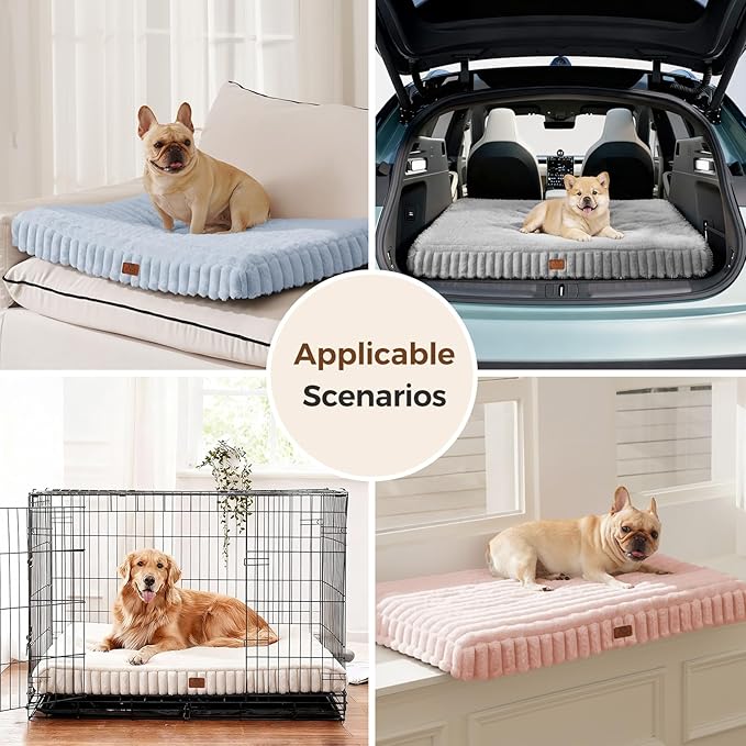 Orthopedic Dog Bed for XXL Jumbo Dog, Waterproof Pet Bed,Non-Slip Bottom and Egg-Crate Foam with Removable Washable Cover Crate Bed,Blue,47"x29"x4"